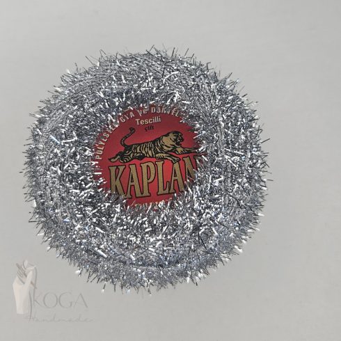 Horgoló cérna "szőrös" lurex szállal ezüst 